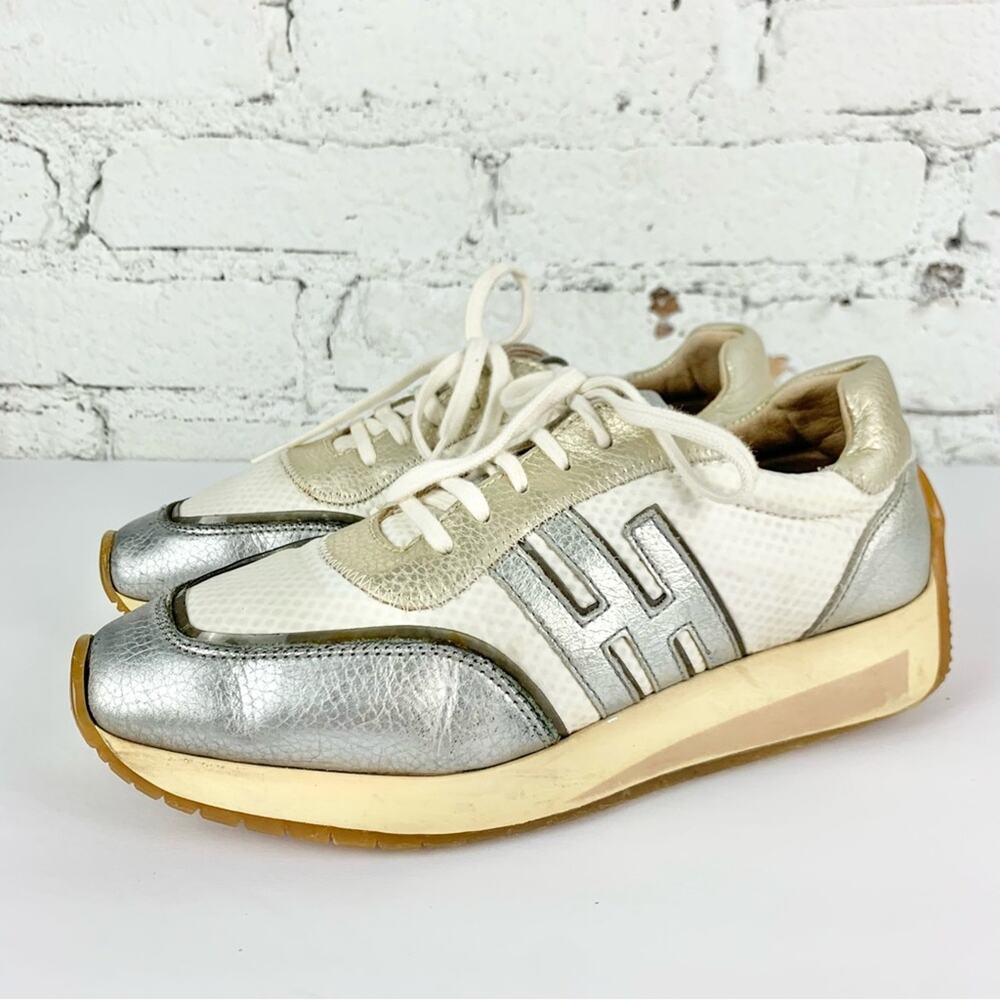 Hispanitas Holger Cream Silver Metallic Laced Sneaker 37